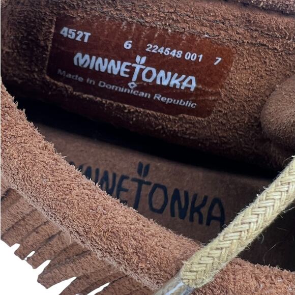 NEW Minnetonka | 6 | Women's Suede Fringe Venice Moc Bootie Flats - Picture 4 of 5